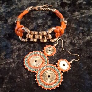 Bling Jewelry Orange and Gold Bohemian Bracelet